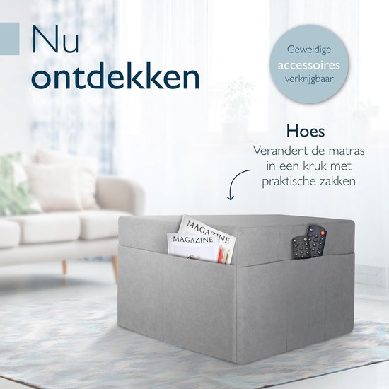 Beautissu VS95 - Matelas pliable Premium L 80X200cm - Matelas pliable extra épais en mousse à mémoire de forme H3 de 14cm - Lavable - Transport facile - Gris