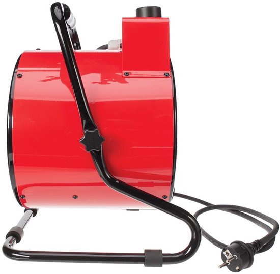 Perel Chauffage électrique à ventilateur 3000W, 2 niveaux de chaleur, thermostat et mode refroidissement, IP24, protection contre la surchauffe et l'inclinaison, chauffage portable compact pour l'atelier, le garage, la remise