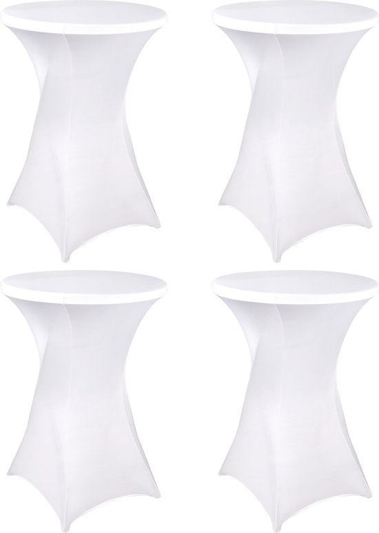 Saaf Ensemble de jupes bartables - 4 pièces - ∅80-85 x 110cm - Housse bartable - Lavable et élastique - Blanc