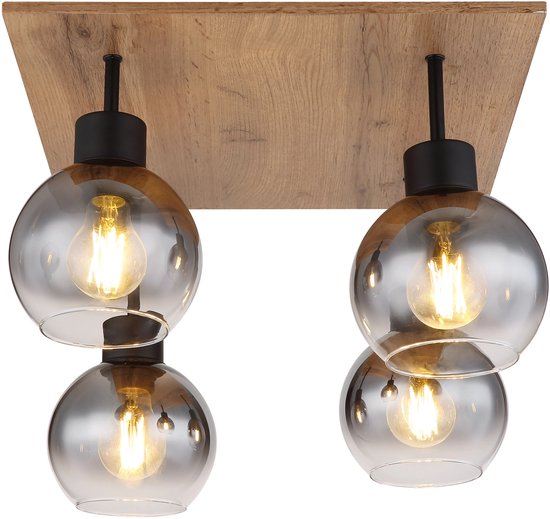 Plafonnier Globo Moitas - noir - métal - 15656-4D