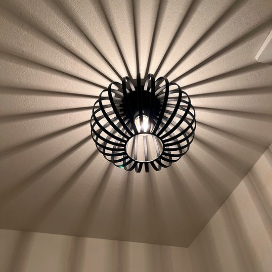 Plafonnier Nolt - Plafonnier E27 Lampe - Industriel - ⌀ 25cm - Noir