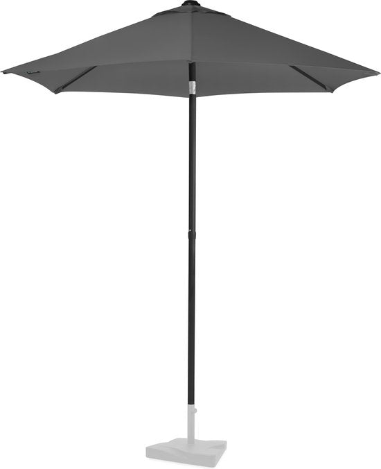 Parasol Premium - VONROC - Ø200cm - Toile résistante aux UV - Housse de protection incluse - Gris