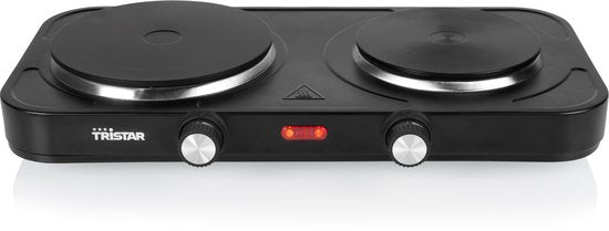 Tristar Table de cuisson électrique 2500W - KP-6152 - 2 zones de cuisson - En pose libre - Noir