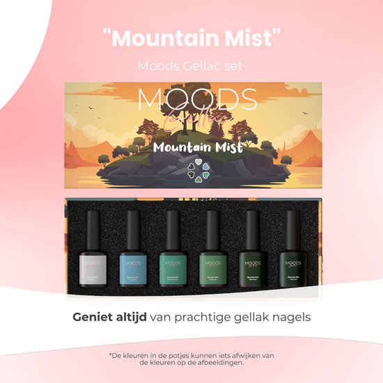 Moods Gellac 6-Piece Set - Gel Nail Polish Starter Pack - Gel Nail Polish - 8ML - Mountain Mist - Gellac - Nails - Chic Colours