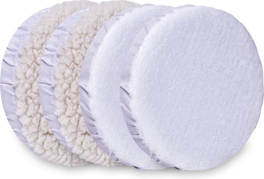 VONROC Couvertures de polissage/disques de polissage/toiles de polissage pour polisseuse - 240mm -2x tissu éponge -2x synthétique