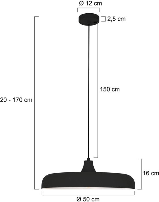 Lampe suspendue Steinhauer Krisip - Noir