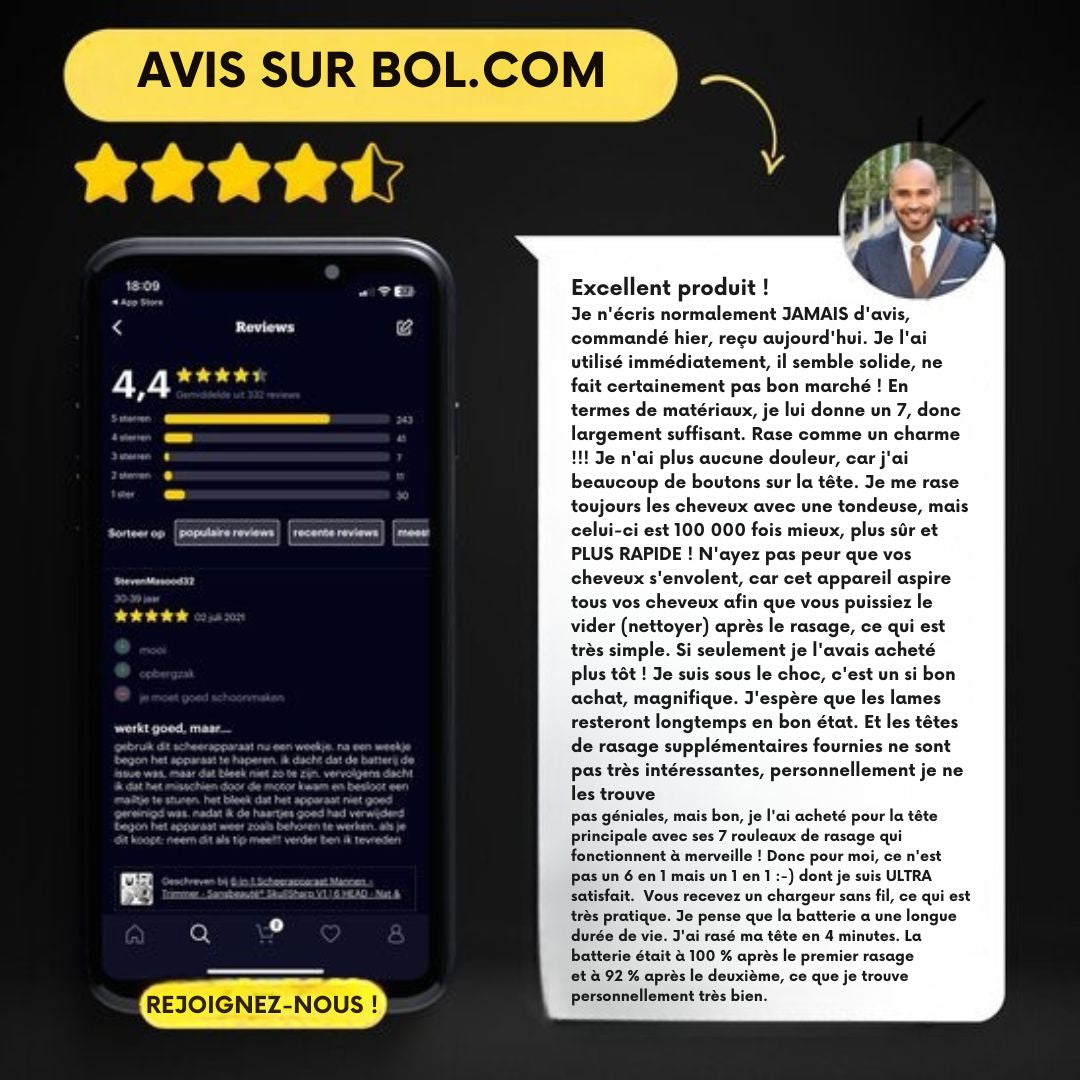 Rasoir 6 en 1 pour hommes - Sansbeauté - Tondeuse - SkullSharp MAX - électrique pour le visage et la tête - gris