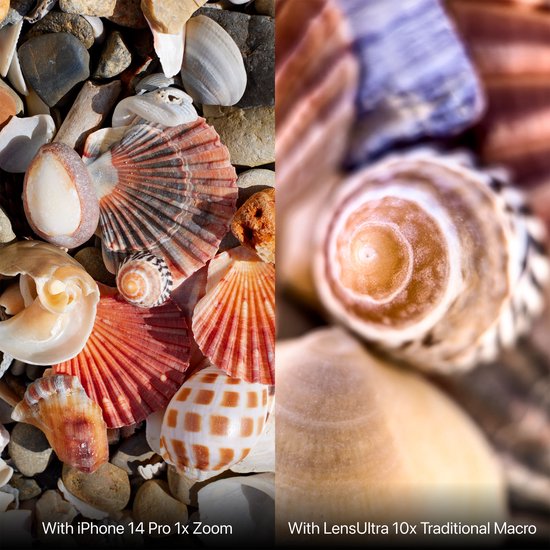 Objectif ShiftcamObjectif macro traditionnel ultra 10x - Gros plans à fort grossissement - Mise au point nette avec une profondeur de champ accrue - Prise de vue détaillée jusqu'à 25x pour des gros plans extrêmes - Noir