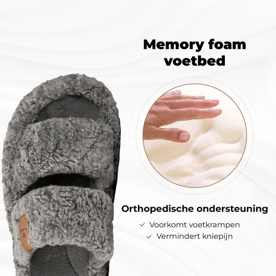 Chaussons Dames - Chaussons - Taille 42/43 - Gris - Antidérapant - Comfeet