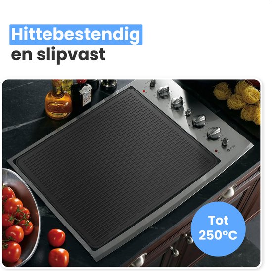 LUFT Induction Protector - Résistant à la chaleur jusqu'à 280 ºC - Protège-plaques - Plaque de cuisson - Mate - 71×52 - Convient à la fonction booster - Protège-plaques de cuisson - Noir