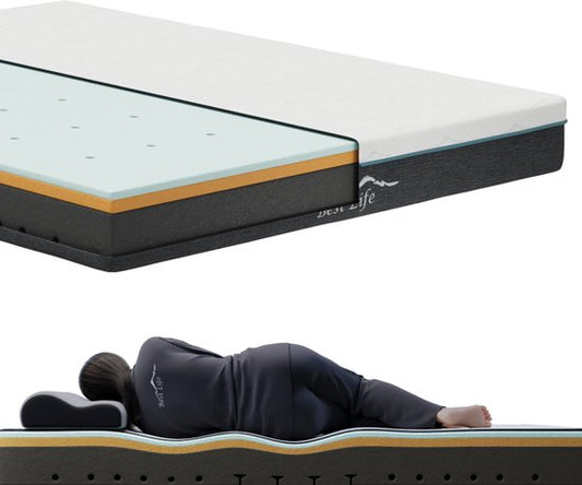 Best Life Matelas 140x200 cm - Matelas à mémoire de forme et mousse froide - 18 CM - 3 couches