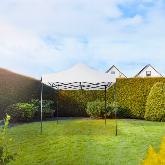 VONROC Party Tent - 3x3 m - Premium easy-up Party Tent - Modular Design - Foldable - Waterproof - Steel Frame - 50+ UV Protection - Incl. Storage Bag - White