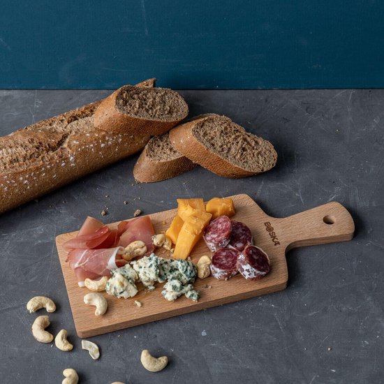 Boska Serving Board Geneva S - Avec poignée - Bois de hêtre européen - Marron - Planche à boire - 27.5 cm