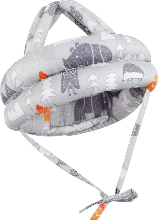 Protège-tête pour bébé - Casque de sécurité avec oreiller - Pour les tout-petits et les bébés qui apprennent à marcher - Doux, léger et ajustable - Gris