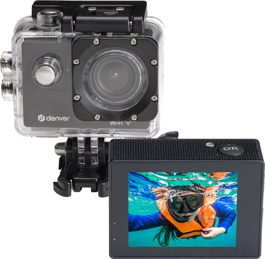 Denver Action Camera Full HD - 12MP - Photo & Video - WiFi - App - 30M Waterproof - Accessoires inclus - ACW5054