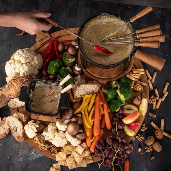 Boska Fondue Set Pro L - Set à fondue au fromage - Pour tout type de cuisinière - Fonte robuste et incassable - 1.8 litres