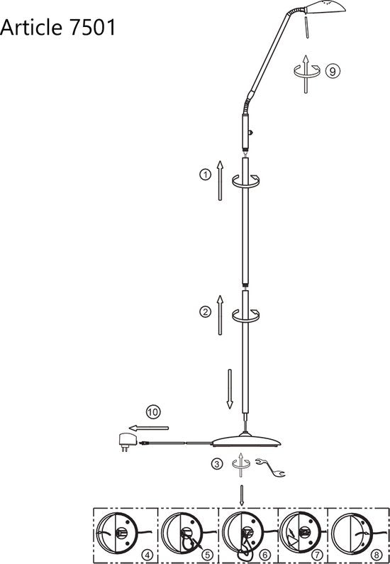 Mexlite Lampadaire Biron Bronze 7501BR