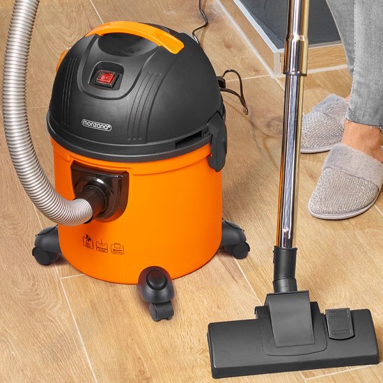 Monzana Aspirateur eau et poussière - 1200W 15L Container - Noir/Orange
