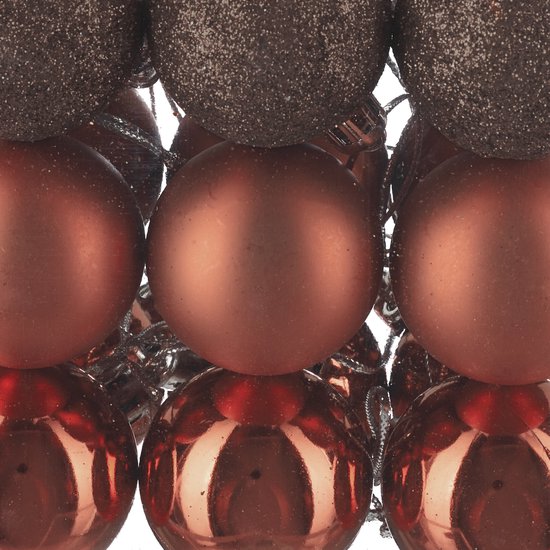 boules - lot de 50 - incassables - plastique - ∅ 3, 4 & 6 cm - marron