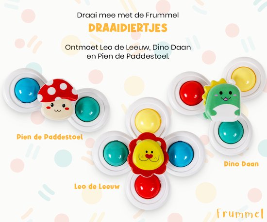 Frummel Spinners avec ventouse - Jouets pour le bain - Jouets sensoriels - Jouets pour le bain - Spinner pour le bain - Spinner pour la fenêtre de la voiture - 3 pièces - Jouets pour le bain - Jouets pour le bain - Jouets pour le bain