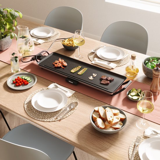 Tristar Griddle - BP-2668 - 1800W - Gourmet, Griddle L 70x23cm - 6-8 personnes