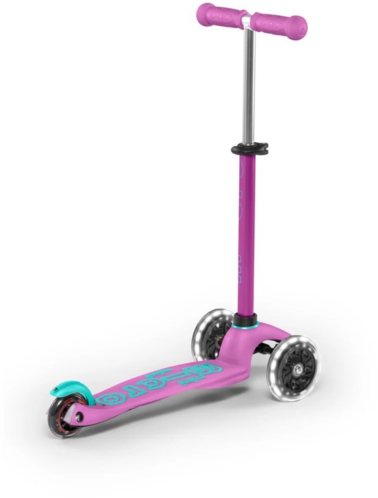 Trottinette pour enfants Mini Micro Deluxe LED lavande - guidon réglable.