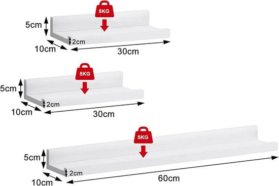 Woltu RG9491ws, MDF, 3 pièce(s)