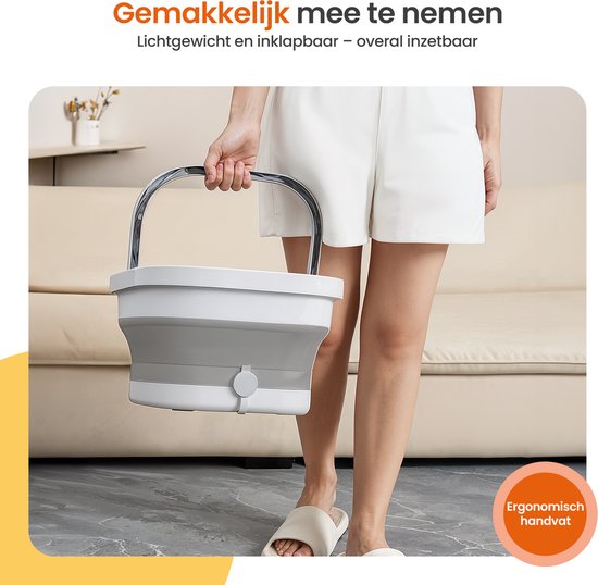 Goliving Bain de pieds automatique - 3x sels de bain inclus - Appareil de massage des pieds - Bain de pieds pliable avec massage - Chauffage jusqu'à 48°C- Télécommande - Blanc