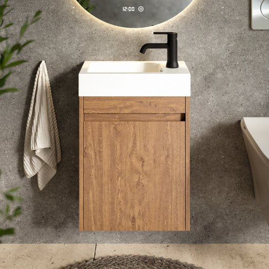 Armoire de toilette Mirlux Chêne Chaud - Armoire de toilette - Meuble de toilette - Armoire de toilette
