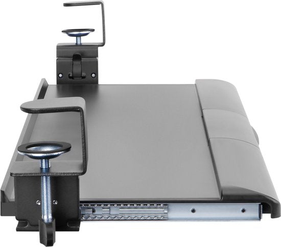 Plateau à clavier sous le bureau - VDD Gaming - support de clavier - siège ergonomique - réglable en hauteur et extensible - gris