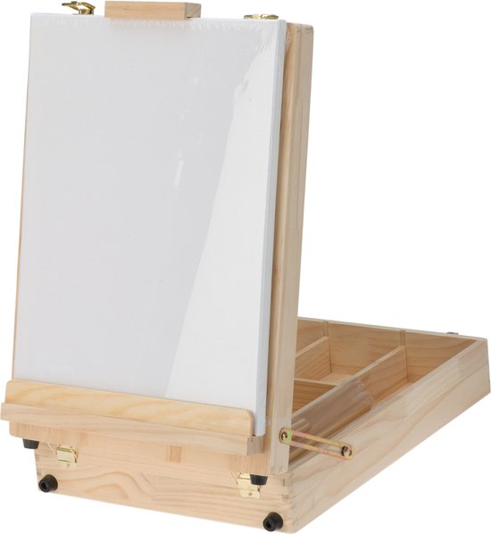 Creat artist - Coffre de peinture en bois 36 pièces - 32x45cm - contenu inclus