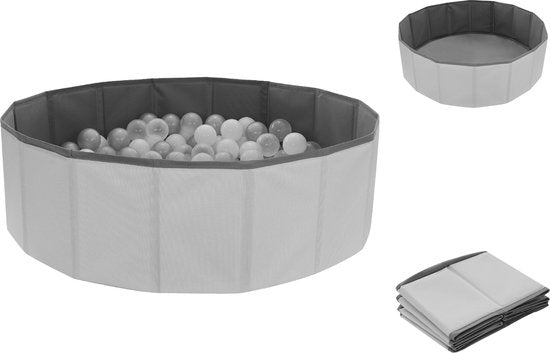 Mino Bambino Plateau à balles pliable - Contient 90 balles pour enfant - Gris