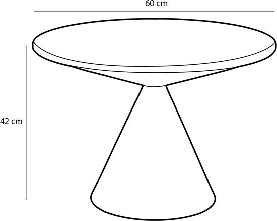 Mica Decorations Table d'appoint Royale - H42 x Ø60 cm - Métal - Noir