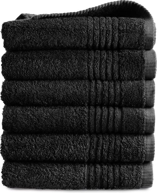 Serviette Supreme - Coton égyptien 650 GSM - 6 pièces - 50x100 - noir