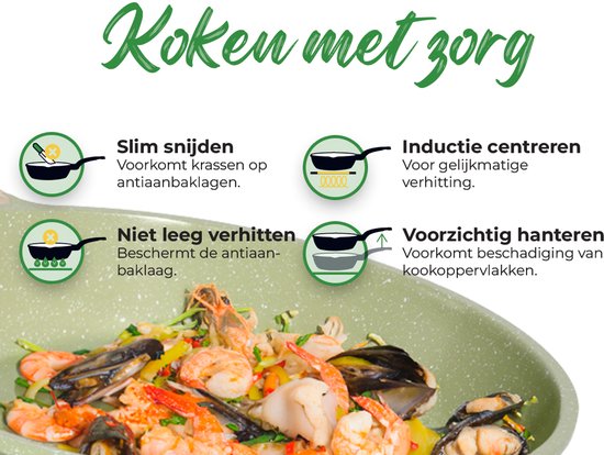 Just Perfecto 21 Pieces Induction Pans Set - Green Pans Set With Lid For Gas and Induction - PFAS free - Cold grips