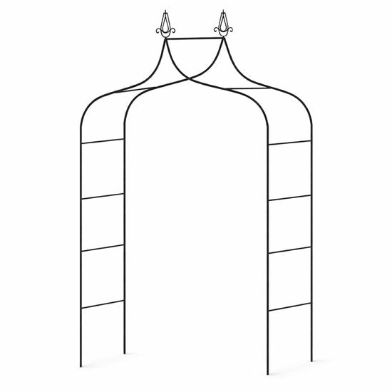 Ceruzo Arche de roses 255 cm - Arche de jardin en métal - Aide à l'escalade - Arche de fête - Vert foncé