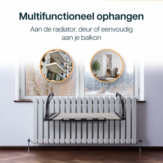 Duna Portoir de séchage suspendu - extensible à 5,4 m de longueur de séchage - Portoir à linge - Portoir de séchage suspendu - Porte - Balcon - Radiateur - Avec porte-chaussettes