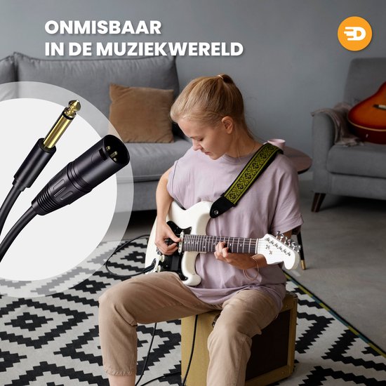 Drivv. Premium XLR Cable - XLR mâle vers jack 6,35 mm mâle - Jack stéréo - 5 mètres