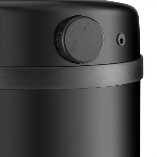 Juskys - Poubelle ronde à capteur - 40 l & Ø 31 x 68 cm - équipée d'un couvercle automatique et d'un anneau de serrage - pour une élimination hygiénique des déchets dans la cuisine - acier noir peint par poudrage