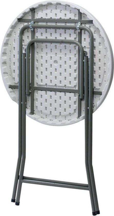 Infinity Goods Sturdy Stand Table - Table de fête - Robuste et résistante aux intempéries - Pliable - 80cm x 110cm - Fête - 1 pièce - Blanc/Gris