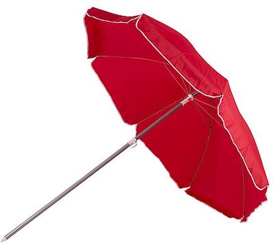 Bo-Camp - Parasol - Avec bras articulé - Ø 200 cm - Rouge