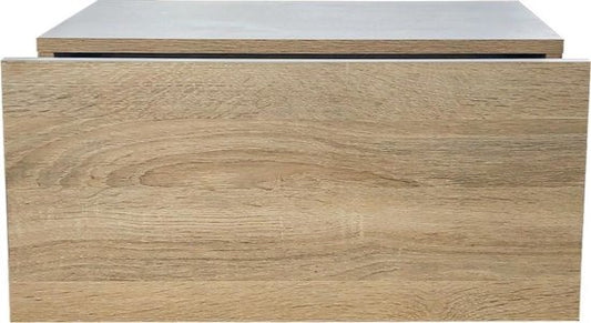 Table de chevet suspendue - meuble d'entrée suspendu - avec tiroir - 50 cm de large - brun clair