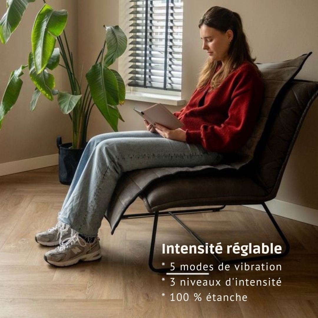 Matelas de massage électrique - BREND - Avec chaleur - 5 modes de vibration et 3 intensités - Coussin de massage - 170X55 cm - Gris