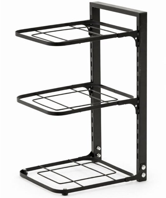 Ceruzo Support réglable pour casseroles et poêles - 3 niveaux - Gain de place - Acier au carbone - 23 x 27 x 43 cm