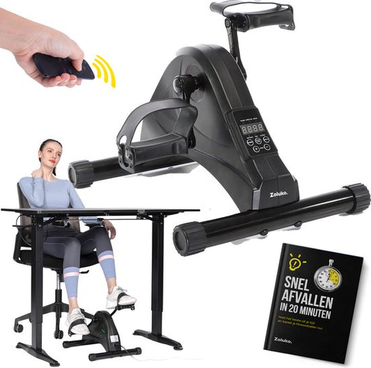 Zoluko Chair Bike with Electric Support - Includes Remote Control, Anti-slip mat and E-Book - For Arms and Legs - For Elderly or Rehabilitation - desk bike - deskbike - Chair Bike Exercise Trainer - Cycle Trainer - Black