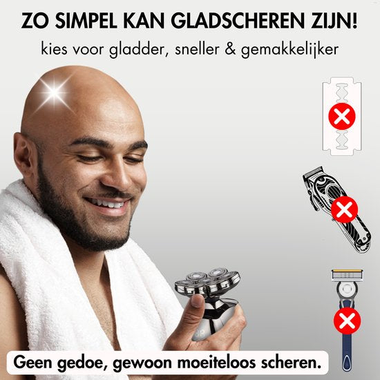 Rasoir Homme - Tondeuse - Tondeuse - Sansbeauté® Skull Sharp PRO - rasoir électrique visage et tête - rasage de tête - humide et sec - recharge sans fil - électrique