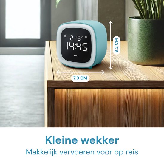 JustAnotherProduct AP18 - Réveil numérique rechargeable avec lumière (3 modes) - Réveil avec température (15,5°C à 50°C) - Réveil 12/24h - Veilleuse - Gris