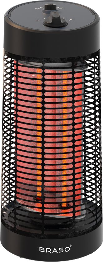 Chauffe terrasse électrique BRASQ - 2 niveaux de chaleur - Fonction pivotante - 50 x 22 x 22 cm - Noir