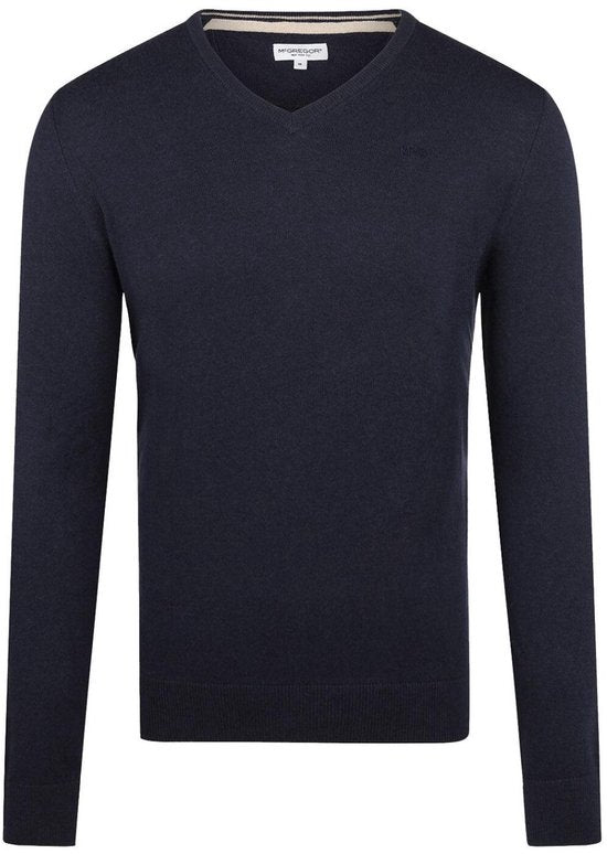 McGregor Sweater V Neck Sweater Mm999 1201 01 2100 Navy Blue Hommes Taille - S