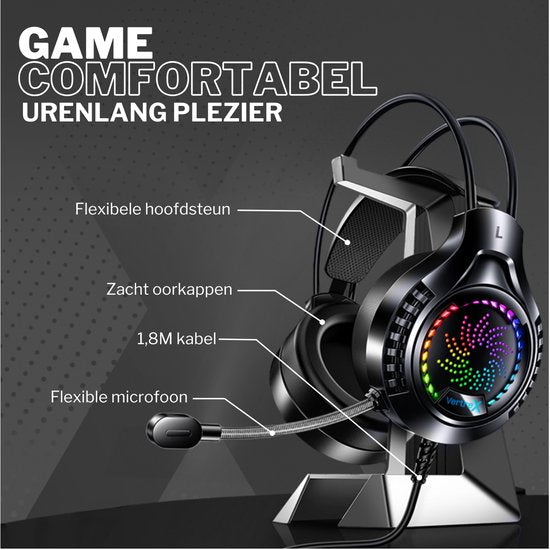 Casque de jeu VERTREX avec microphone - PC, PS5, PS4, Xbox, Nintendo Switch - son surround 7.1